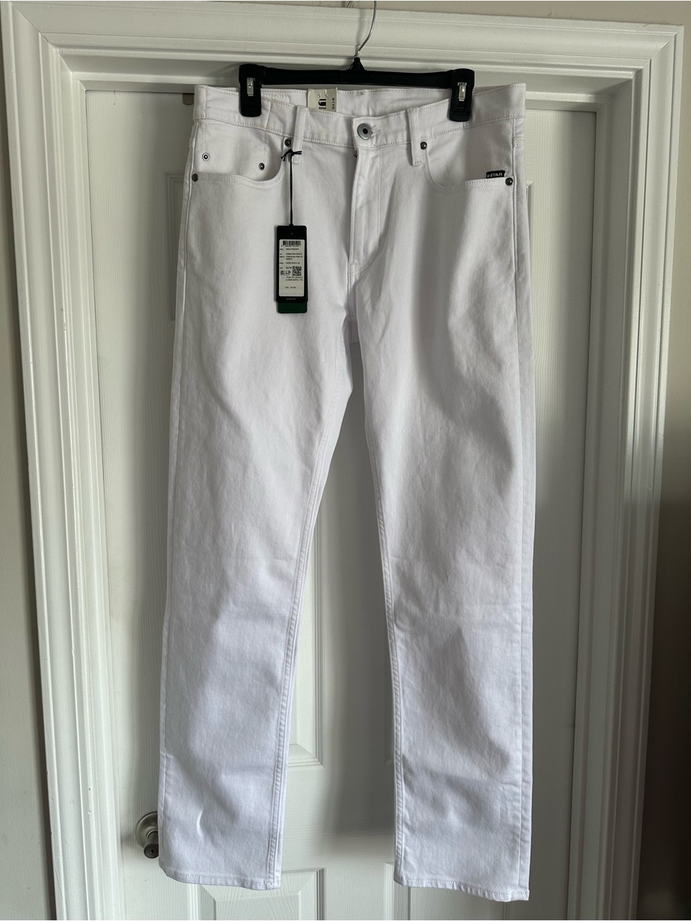 G-Star RAW Jeans Mens 32x34 Paper White Mosa Straight Leg Stretch Denim 5-Pocket